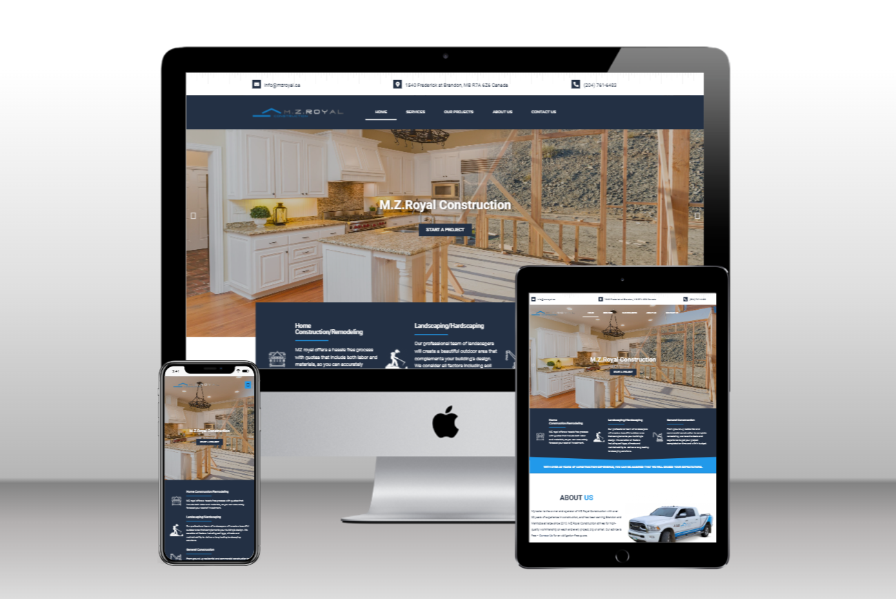 MZ Royal Construction website design