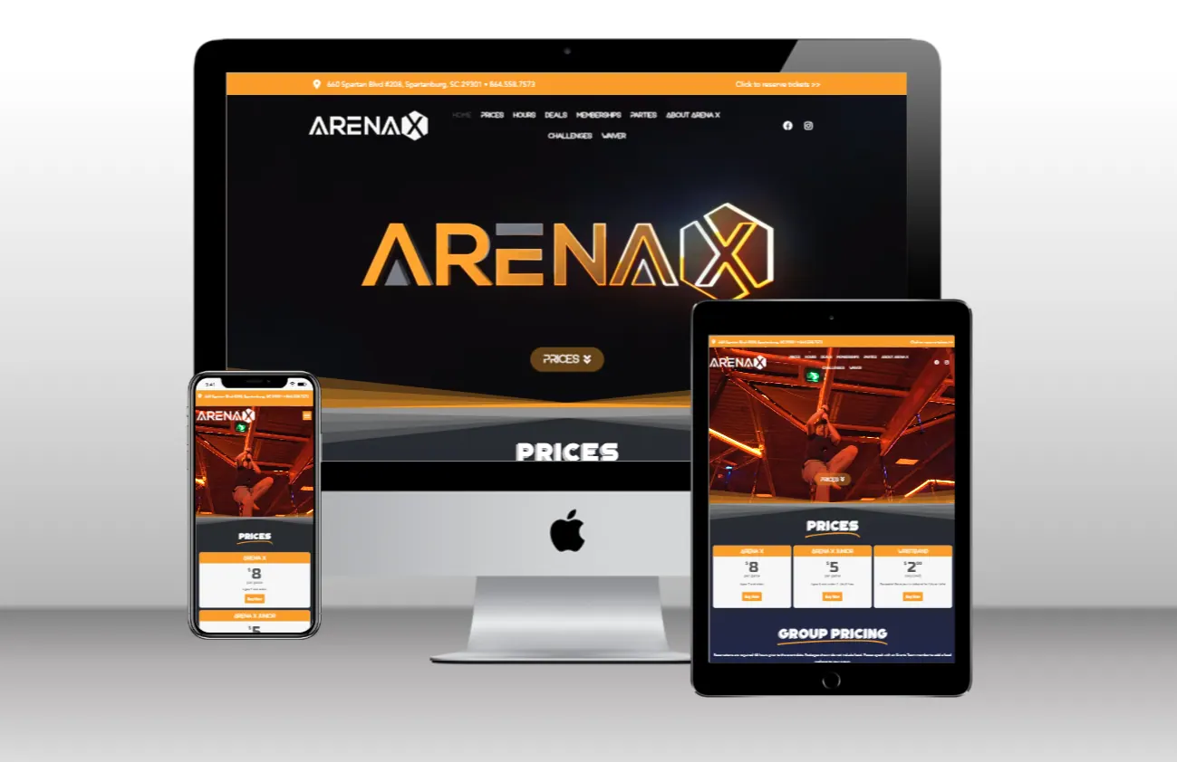 Arena X USA website design