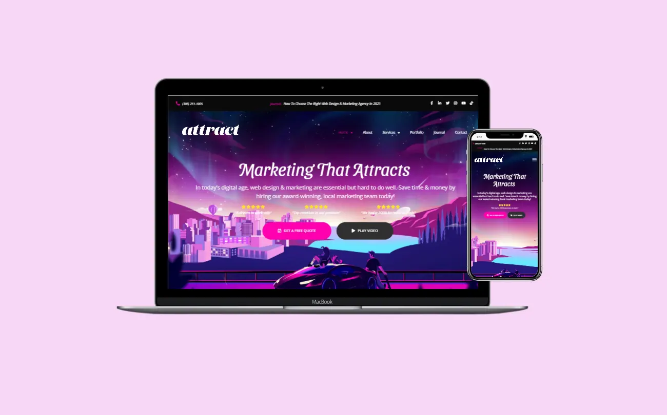 Attract Media website design